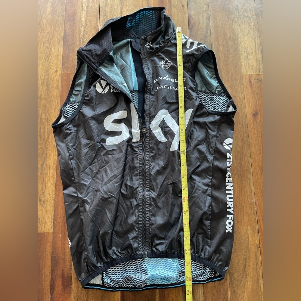 Rapha Team Sky Wind Vest XS Cycling Gilet Blue Full Zip Lightweight vest - Picture 5 of 6